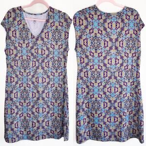 Title Nine Diamalete Floral Geometric Athletic Active Knee Length Mini Dress XL